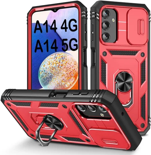 Vista 185 de PASNEW Funda militar para iPhone 13 Pro Max, cubierta de cámara deslizante y soporte de anillo de metal de 360°, carcasa rígida multicapa resistente