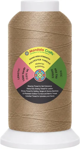 Vista 91 de Mandala Crafts Airforce Blue Tex 70 - Hilo de poliéster para tapicería 1500 Yds T70 UV Resistant Strong Thread for Leather Sewing, Marine