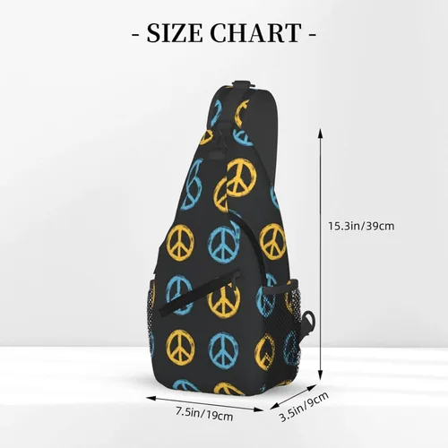 Vista 2 de Small Crossbody Bags for Women Men - Vintage Peace Symbol Print Adjustable Shoulder Bag Fanny Packs Belt Sling Bag Crossbody Purses Backpack for