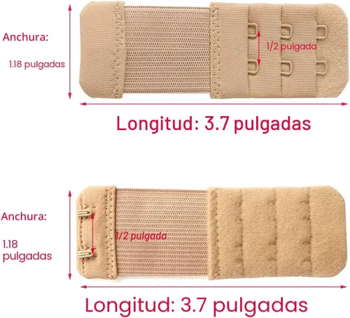 Vista 2 de SAMGU Extensores de brasier para mujer, 2 ganchos, 3 ganchos, 4 ganchos, 5 ganchos, 6 ganchos, correa de extensión de brasier elástica suave 2