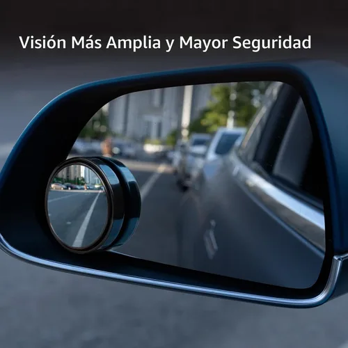 Vista 6 de Espejo de punto ciego, espejo redondo de 2 pulgadas, vidrio HD de 360°, gran angular, ajustable, 2 unidades, espejo lateral convexo