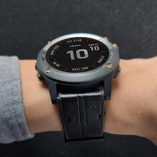 Vista 7 de Abanen Correa de reloj para Garmin epix Pro de 2.008 in, Fenix 8 de 2.008 in, Instinct 3 de 1.77 pulgadas, correa híbrida de silicona suave de Negro