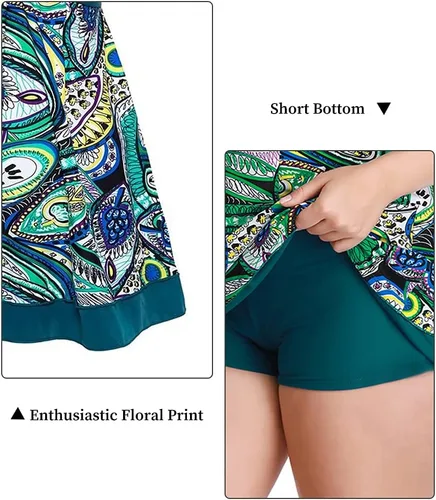 Vista 8 de MiYang Traje de baño acolchado de cintura alta con estampado de talla grande para mujer