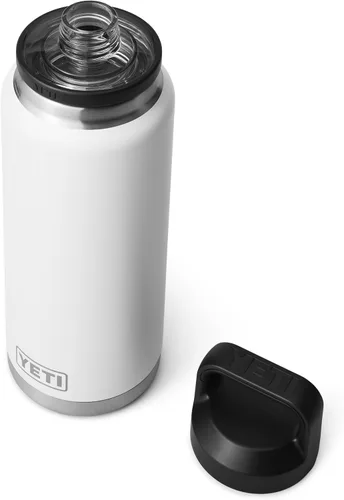 Vista 3 de YETI Rambler - Botella de 36 onzas, aislada al vacío, a prueba de fugas, de acero inoxidable con tapón para sorbos Aislamiento al vacío Blanco