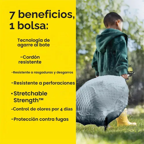Vista 6 de Glad ForceFlex - Bolsas de basura altas para cocina, 13 galones, limpieza fresca, 140 unidades (el paquete puede variar)