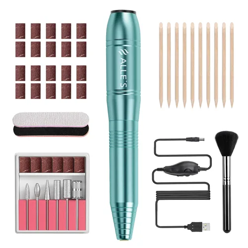 Vista 14 de Taladro de uñas eléctrico de 20000 rpm, compacto, portátil, Efile, profesional, manicura y pedicura, kit de taladro de lima de uñas para acrílico