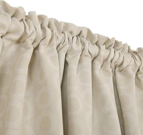 Vista 6 de Deconovo Cortinas opacas con bolsillo para barra, para Ktichen, 52 x 95 pulgadas, color beige