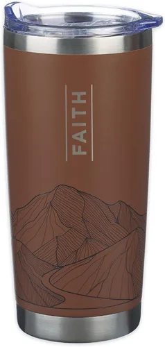 Vista 24 de Christian Art Gifts - Taza de viaje de acero inoxidable con aislamiento al vacío de doble pared de 18 oz, color negro mate, con tapa para hombres