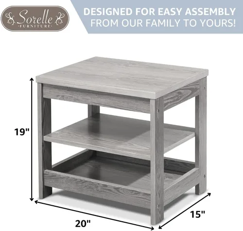 Vista 3 de Sorelle Furniture Sierra - Mesita de noche para bebé, mesita de noche para guardería, muebles de dormitorio para niños, mesita de noche de bebé