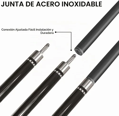 Vista 3 de HomeSeason Carbon Fiber Pool Cue 58" with Leather Bag Extender Extension Rod Professional Pool Stick 4-Layer Tip Low Deflection Cue Stick, 3 *