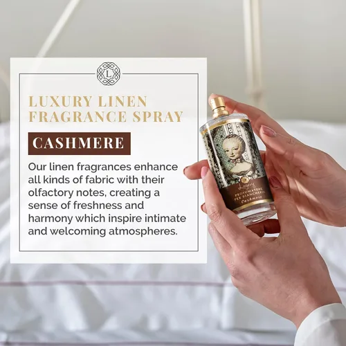 Vista 3 de Logevy Firenze 1965 Cashmere - Spray de fragancia de lino para tela de cachemira de Master Perfumer en Italia con notas afrutadas y florales