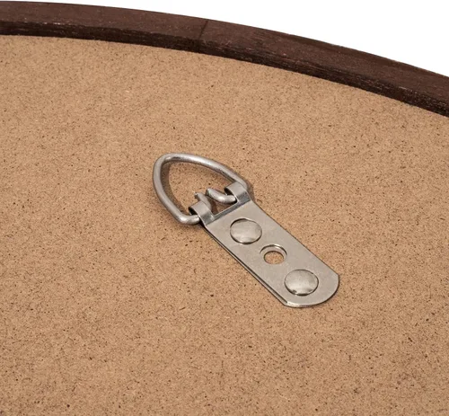Vista 6 de LYYYXGYP Espejo redondo de madera de 24 pulgadas, espejo de pared de granja con marco de madera, espejo circular marrón para baño Espejo de baño