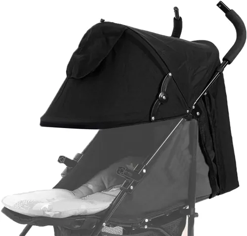 Vista 2 de Toldo de verano para cochecitos de bebé, parasol UPF50+ para cochecito de bebé, protección UV, visera solar para niños pequeños, persianas opacas