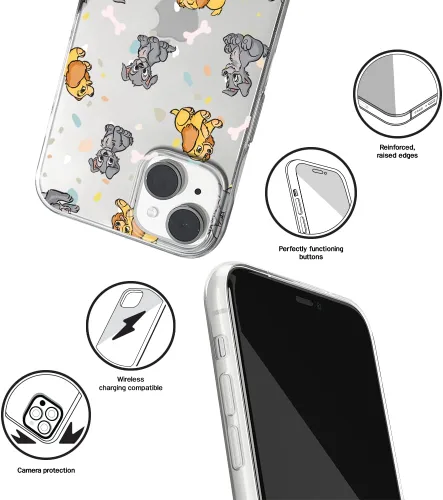 Vista 3 de ERT GROUP Funda para Apple iPhone 14 Plus, original y oficial, diseño de Disney Lady and The Tramp 002 adaptado de manera óptima a
