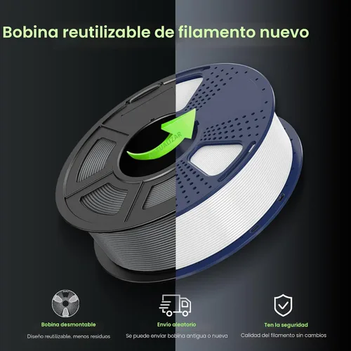 Vista 8 de SUNLU PLA filamento para impresora 3D, 1,75 PLA, precisión dimensional +/- 0.001 in, bobina de 2.2 lb 0.069 in