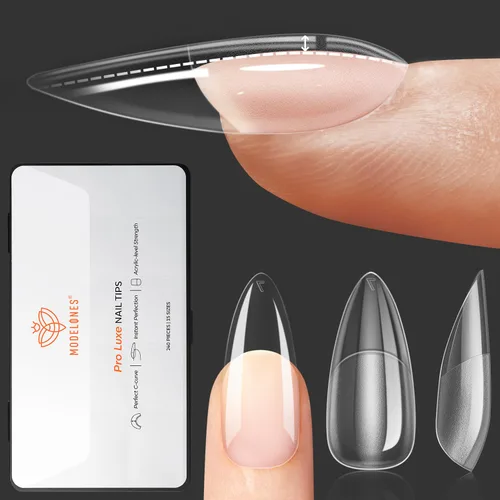 Vista 12 de modelones Pro Luxe - Puntas instantáneas de uñas postizas en gel de extensión cuadrada mediana