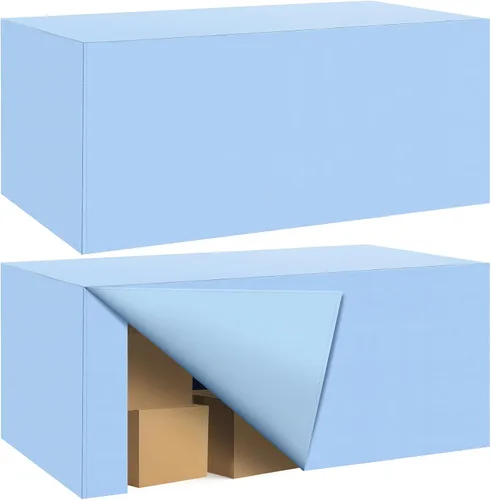 Vista 56 de Paquete de 2 manteles ajustados para mesa rectangular de 4 pies, 48 x 24 pulgadas, cubiertas de mesa verde manzana, tela de poliéster resistente al