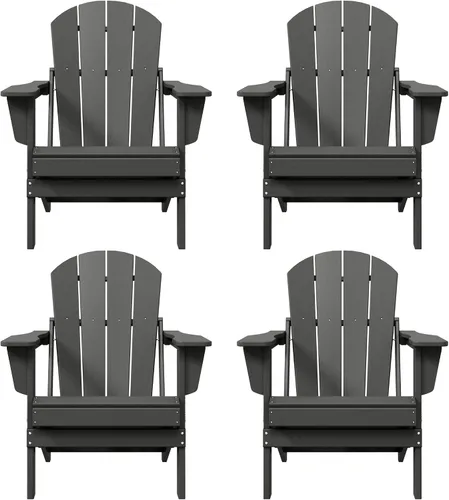 Vista 50 de WO Home Furniture Laguna Silla plegable Adirondack de polietileno de alta densidad, silla para patio para todo tipo de clima, para jardín al aire