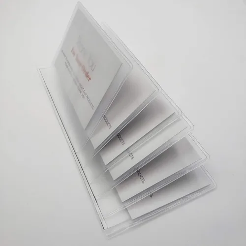 Vista 8 de Juego de 2 insertos para billetera de 6 y 12 páginas para tarjetas de crédito de plástico transparente, CheckBook 6 Página, Cartera con tarjetero