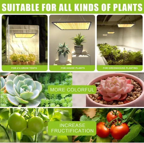 Vista 5 de Luz LED de crecimiento de espectro completo para plantas de interior con UV e IR, luz solar simulando plantas colgantes para plantas de semillero
