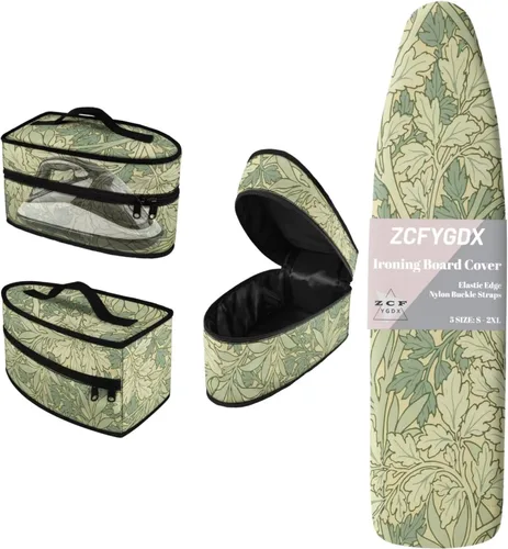 Vista 14 de Juego de funda para tabla de planchar 2 en 1 con correas de nailon y funda de hierro, funda protectora resistente a las manchas de 15 x 48 pulgadas