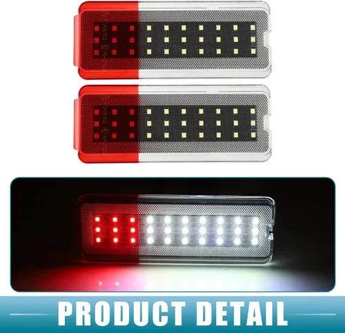 Vista 6 de Luz de puerta LED Panel Reflector de puerta Luz de advertencia Luz de advertencia F81Z-2523820-AA para Ford Excursion 2000-2005 Blanco Rojo LED
