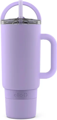 Vista 15 de Ello Port Taza de 30 oz con asa de transporte y mango integrado Botella de agua reutilizable de acero inoxidable con aislamiento al vacío