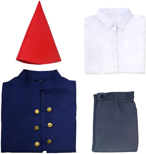 Vista 2 de Weixu Disfraz de cosplay de anime, capa de manto, uniforme con sombrero, traje de Halloween