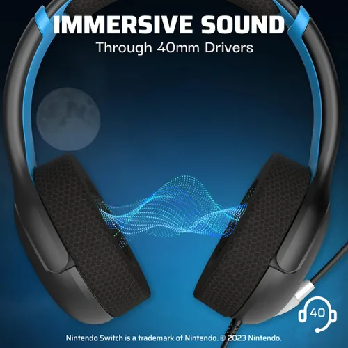 Vista 2 de PDP AIRLITE - Auriculares estéreo para juegos con micrófono para Nintendo Switch/Lite/OLED, micrófono con cancelación de ruido con cable, ligero