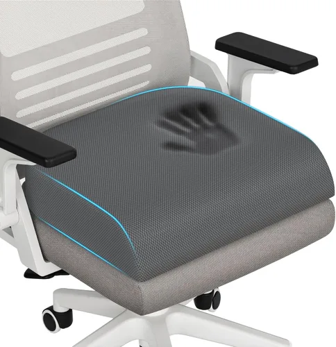 Vista 22 de TranquilRelax Cojín de asiento de espuma viscoelástica para silla de oficina, 3 pulgadas, color negro Medium-firm Support for Long Sitting
