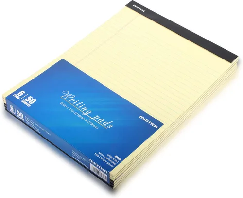 Vista 2 de Mintra Office - Anotador con renglones, 50 hojas por anotador; anotador micro perforado, para la escuela, la universidad, la oficina, el trabajo
