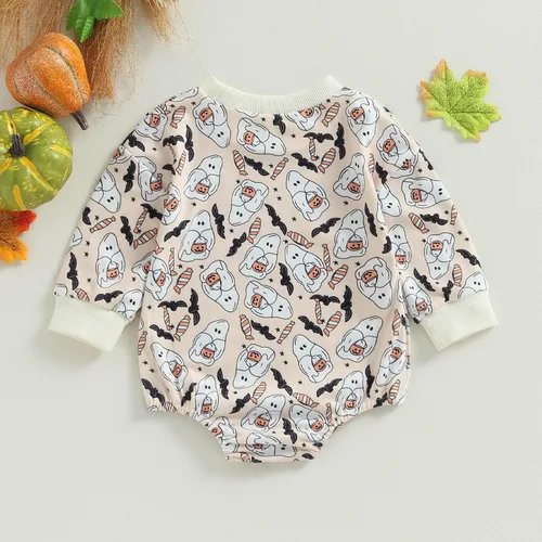 Vista 4 de Ropa de Pascua para bebé recién nacida, con bordado de conejo, sudadera con burbujas, traje de bebé niña