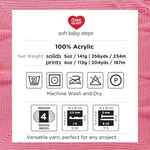 Vista 3 de Red Heart Soft Baby Steps madeja de lana, Aqua
