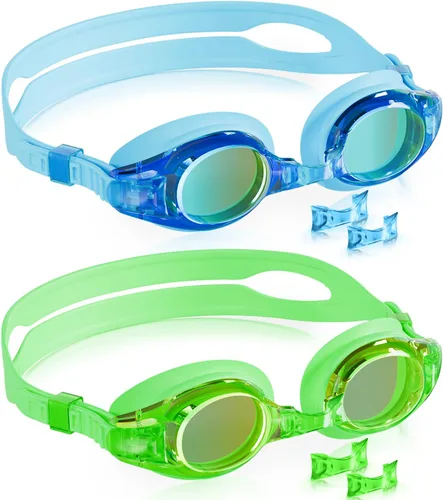 Vista 26 de Aegend - Paquete de 2 gafas para niños, gafas de natación para niños de 4 a 16 años, niños y niñas jóvenes, gafas de piscina antivaho, impermeables