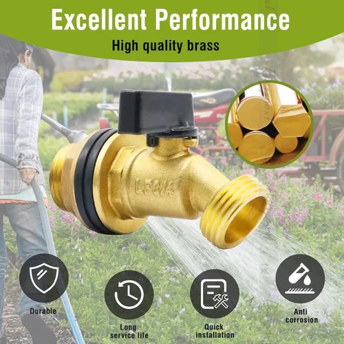 Vista 7 de GHT 3/4 espita para barril de lluvia, kit de espiga de barril de agua de mamparo de latón para piezas de tanque de bricolaje y accesorios