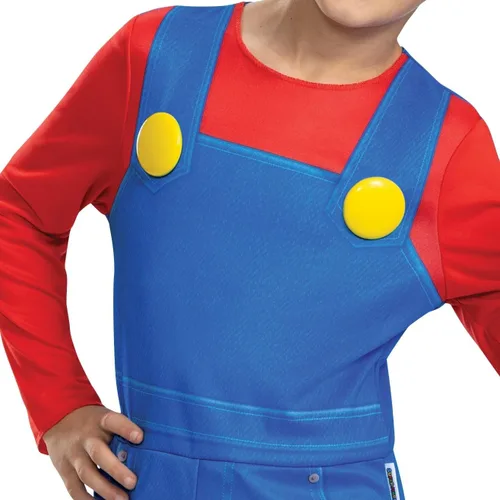 Vista 4 de Disguise Disfraz de Mario Elevated para niños, disfraz oficial de Super Mario Bros con sombrero y bigote