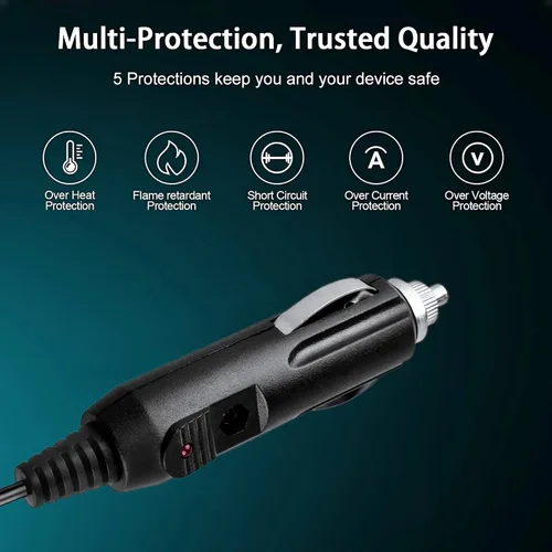 Vista 3 de Adaptador de CC para automóvil compatible con RadioShack PRO-2026 PRO-2032 PRO-2038 Escáner de radio Auto PSU