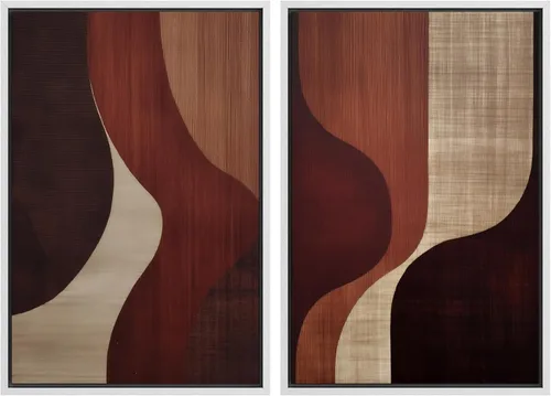 Vista 58 de SIGNWIN Lienzo enmarcado para pared, ilustraciones abstractas texturizadas en tonos beige terrosos, arte moderno, decorativo, contemporáneo