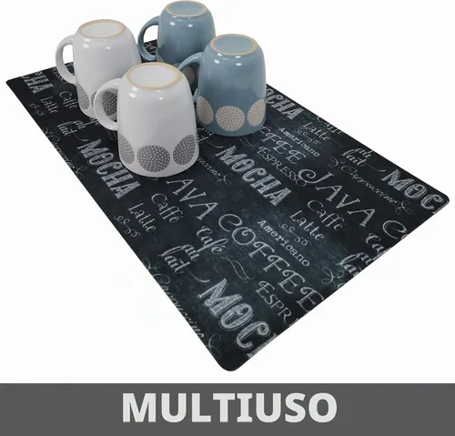 Vista 4 de Drymate Tapete para cafetera, (accesorio de barra de estación de café) protege las encimeras de cocina de derrames, manchas y arañazos, absorbente