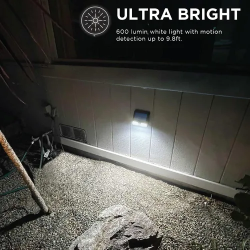 Vista 5 de Home Zone Luz exterior con sensor de movimiento de seguridad, luz solar para exteriores, modo de iluminación doble, montaje en pared, luz de acento