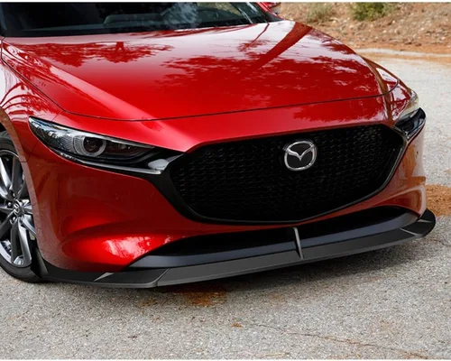 Vista 4 de Q1-TECH, 5 piezas de borde delantero + falda lateral Rocker Winglet Canard difusor ala compatible con Mazda 3 Hatchback 2019-2026 / modelo 5DR