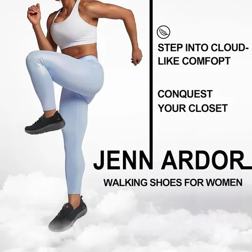 Vista 2 de JENN ARDOR Zapatos deportivos para caminar para mujer, tenis deportivos sin cordones, informales, para correr, ligeros, antideslizantes, elásticos