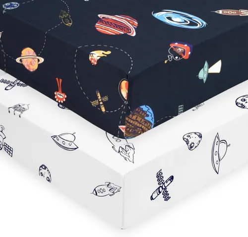 Vista 16 de PHF Juego de sábanas de moisés suave, paquete de 2 sábanas sedosas, cómodas y transpirables para bebés niños y niñas, ajuste universal para la Castle