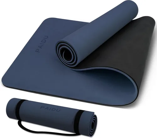 Vista 12 de PAIDU Yoga Mat Non Slip Anti-tear,extra thick-2/5 inch（10MM）High Resiliency Professional POE Yoga Mats for Women Men Kids,72"x24"inch,Workout, Yoga