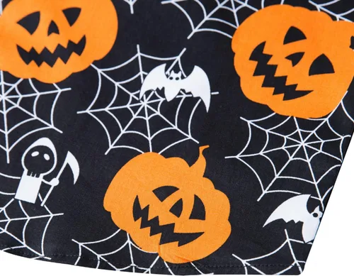 Vista 7 de fohemr Camisa divertida de Halloween para hombre, diseño de calabaza fea, manga larga, casual, con botones, disfraz de adulto para fiesta