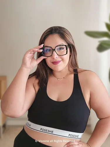Vista 5 de VISOONE Gafas gruesas de gran tamaño con bloqueo de luz azul para mujer