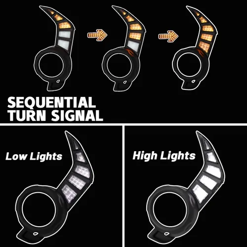 Vista 5 de Switchback - Lámpara LED ámbar blanca para parachoques delantero, antiniebla, diurna, señal de giro LED secuencial, compatible con Toyota 4Runner