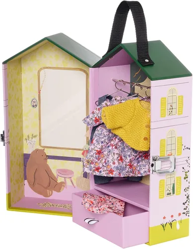 Vista 2 de Manhattan Toy Clara's Closet - Juego de 11 piezas portátil de peluche de ciervos para niños de 3 años en adelante
