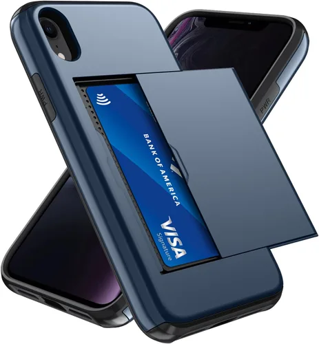 Vista 37 de Qinmay Funda compatible con iPhone 7 Plus/8 Plus con tarjetero, doble capa a prueba de golpes, funda protectora resistente con ranura oculta Negro