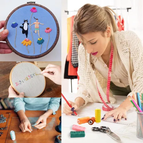 Vista 5 de Kits de hilos de coser, multiusos, 100 carretes de colores, hilo de poliéster, hilo de acolchado, surtido para bordar a máquina a mano 100